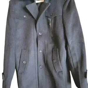 Men's Black Pea Jacket in medium NWOT  from Men's Collection nice detailing